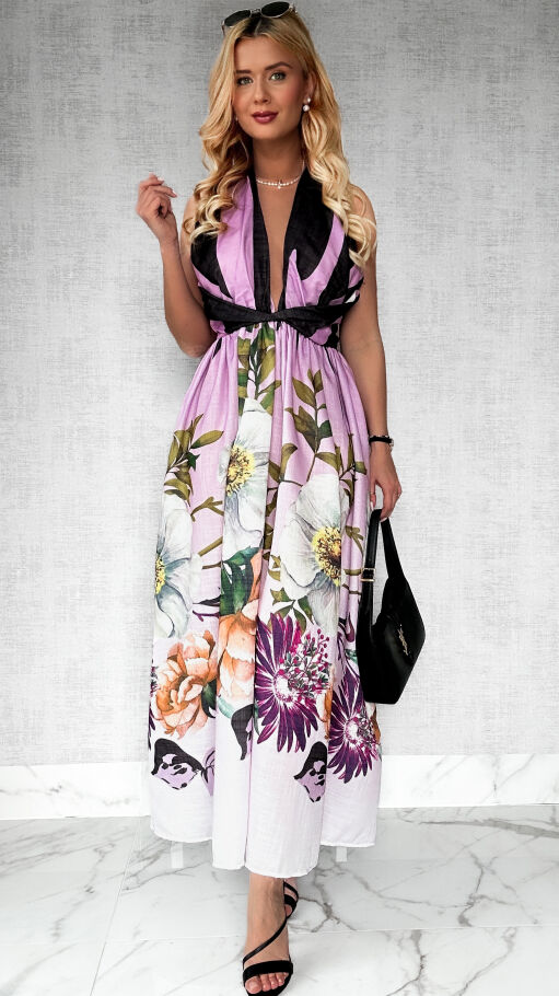 Idealna MAXI sukienka na wesele z bawełny - P546