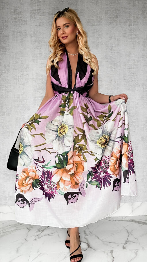 Idealna MAXI sukienka na wesele z bawełny - P546