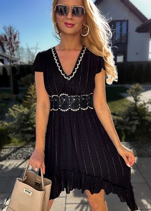 Czarna letnia sukienka z wiskozy - L938