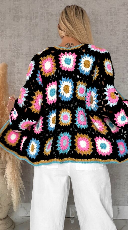 Modny wiosenny KARDIGAN szydełkowy ONE SIZE - R733