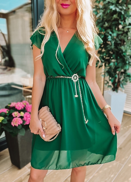 Zwiewna sukienka CLEA zielona - K456