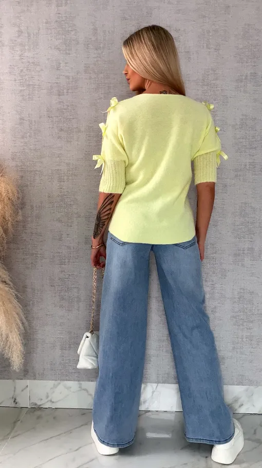 Ekskluzywne spodnie jeansowe BLUE JEANS z naszywkami - R634