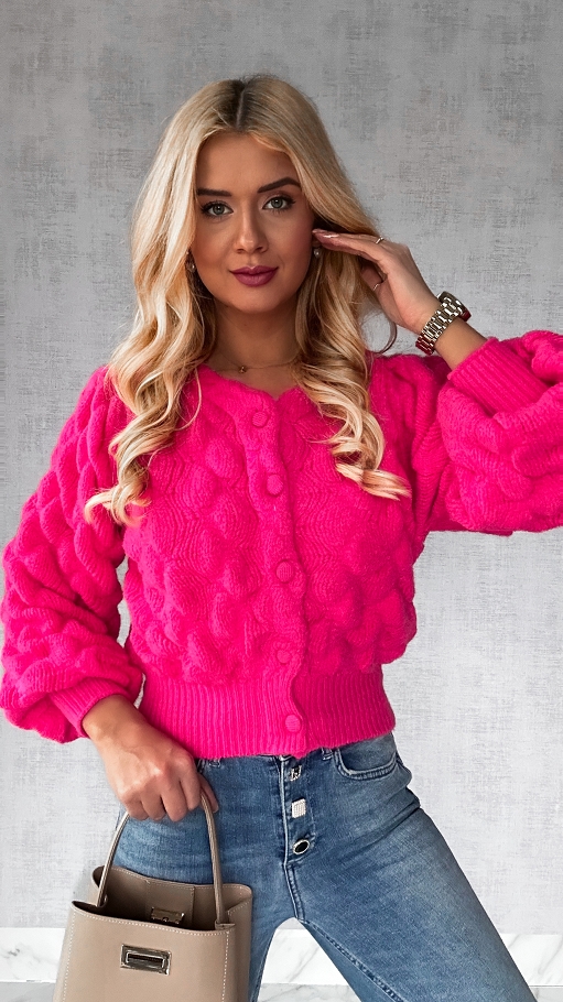 Cudowny różowy sweter na guziki w BĄBLE - P107A