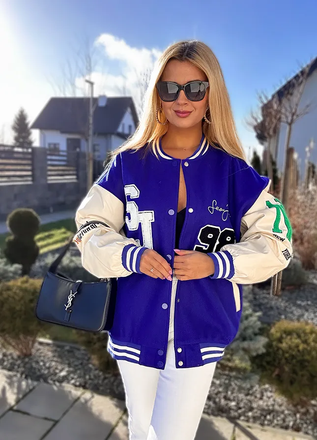 Wiosenna kurtka BEJSBOLÓWKA oversize CHABROWA - M690
