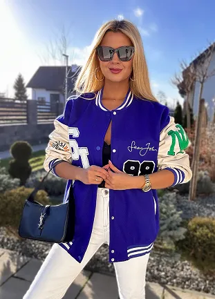 Wiosenna kurtka BEJSBOLÓWKA oversize CHABROWA - M690