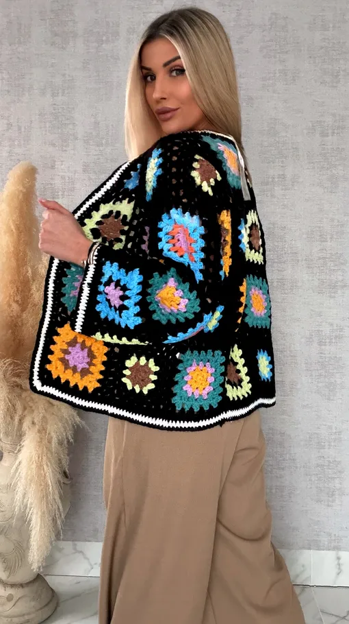 Stylowy szydełkowy KARDIGAN ma wiosnę ONE SIZE - R717