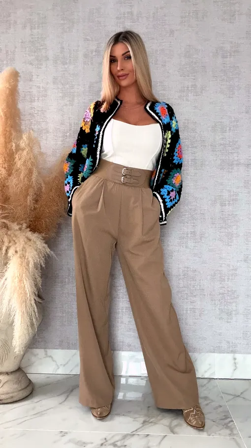 Stylowy szydełkowy KARDIGAN ma wiosnę ONE SIZE - R717