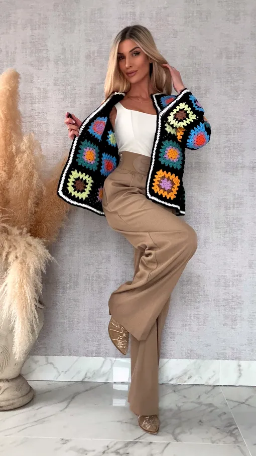 Stylowy szydełkowy KARDIGAN ma wiosnę ONE SIZE - R717