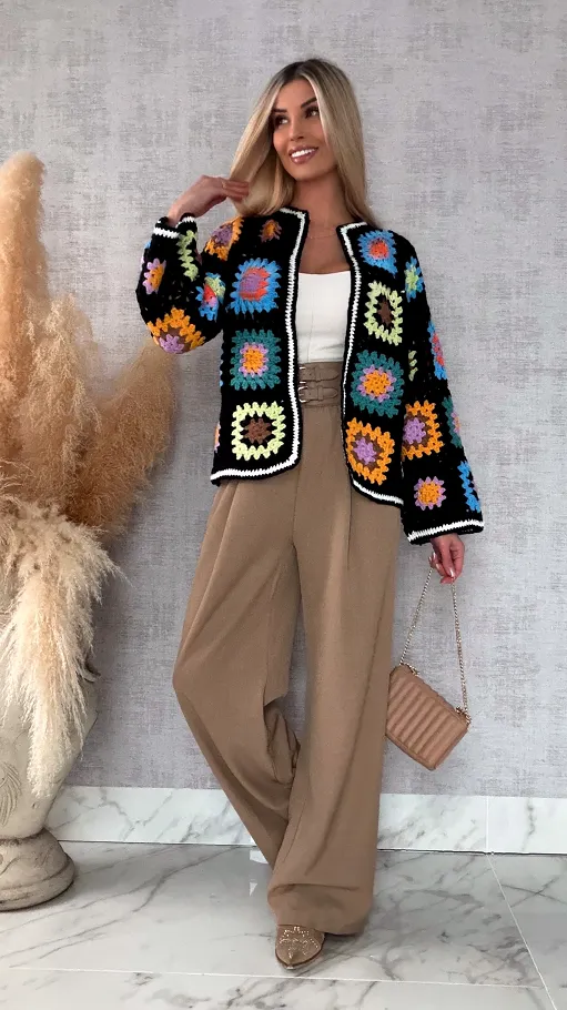 Stylowy szydełkowy KARDIGAN ma wiosnę ONE SIZE - R717