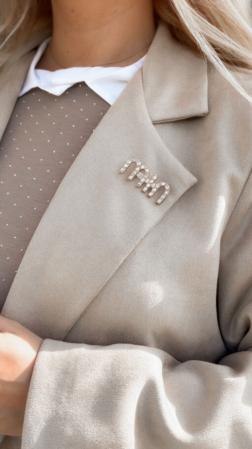 Cudna zamszowa marynarka na wiosne BEŻOWA - R129B