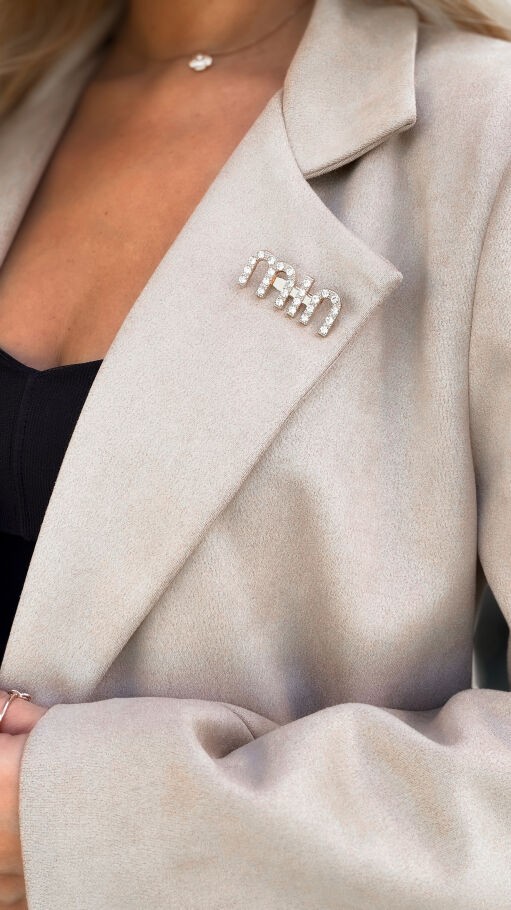 Cudna zamszowa marynarka na wiosne BEŻOWA - R129B