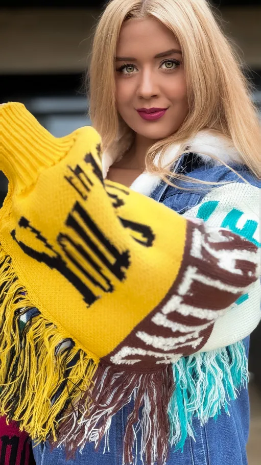 Ekskluzywna jeansowa kurtka z frędzlami PREMIUM ocieplana - R153