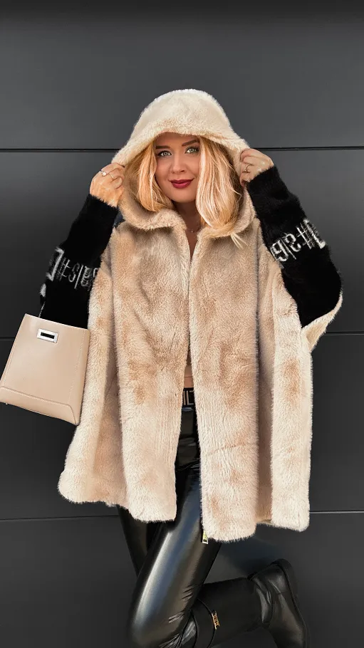 Premium futerko nietoperz z kapturem BEŻOWE - R122A