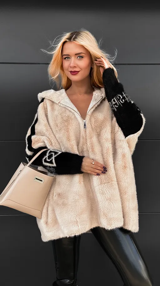 Premium futerko nietoperz z kapturem BEŻOWE - R122A