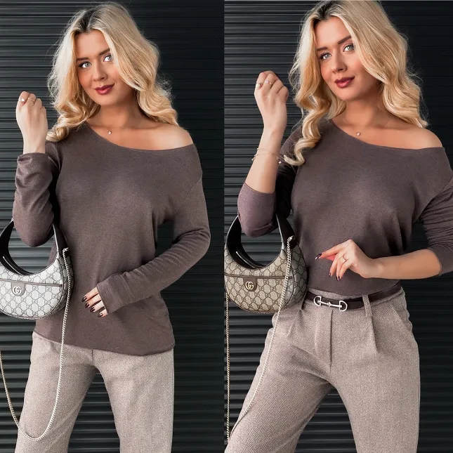 Lekki dzianinowy sweter MOKKA one size - R335B