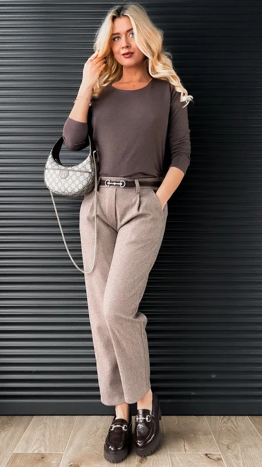 Lekki dzianinowy sweter MOKKA one size - R335B