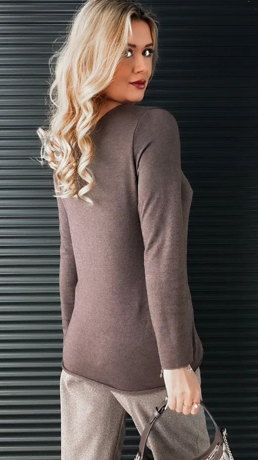 Lekki dzianinowy sweter MOKKA one size - R335B