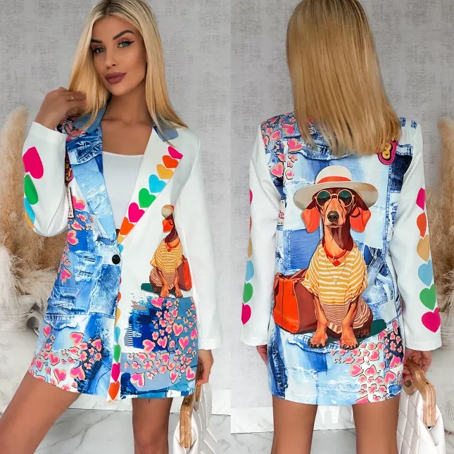 Oryginalna marynarka na wiosnę life is good OVERSIZE - R892