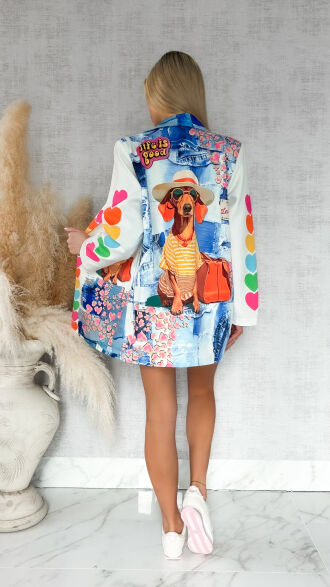 Oryginalna marynarka na wiosnę life is good OVERSIZE - R892
