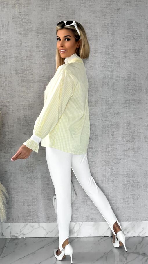 Super modna kanarkowa koszula w kratkę VICHY one size - R441A