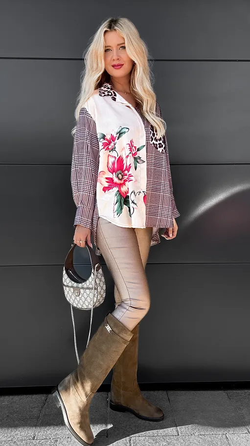 Asymetryczna koszula do jesiennych stylizacji ONE SIZE - R071