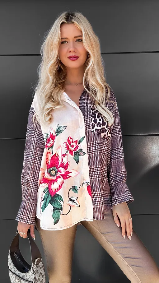 Asymetryczna koszula do jesiennych stylizacji ONE SIZE - R071