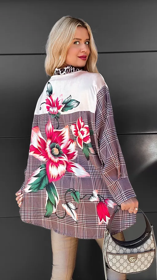 Asymetryczna koszula do jesiennych stylizacji ONE SIZE - R071