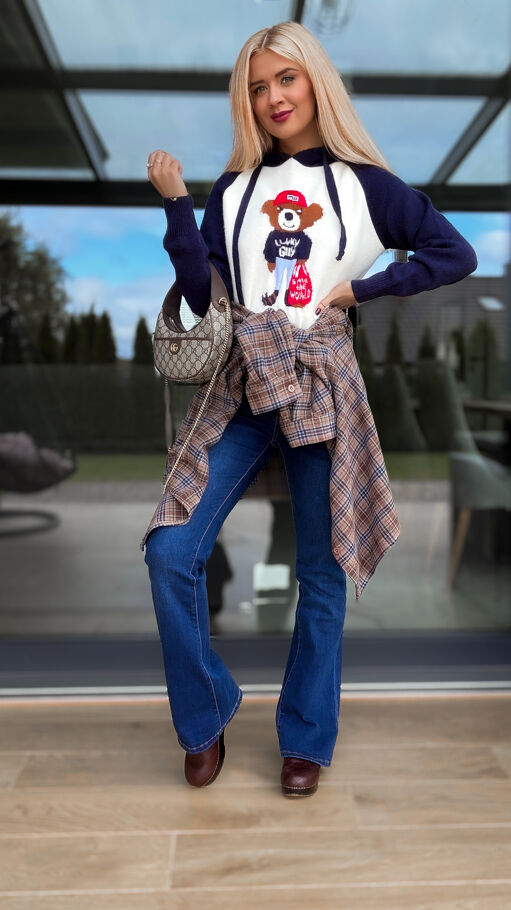 Miękka luźna koszula flanelowa w modna kratkę - R166