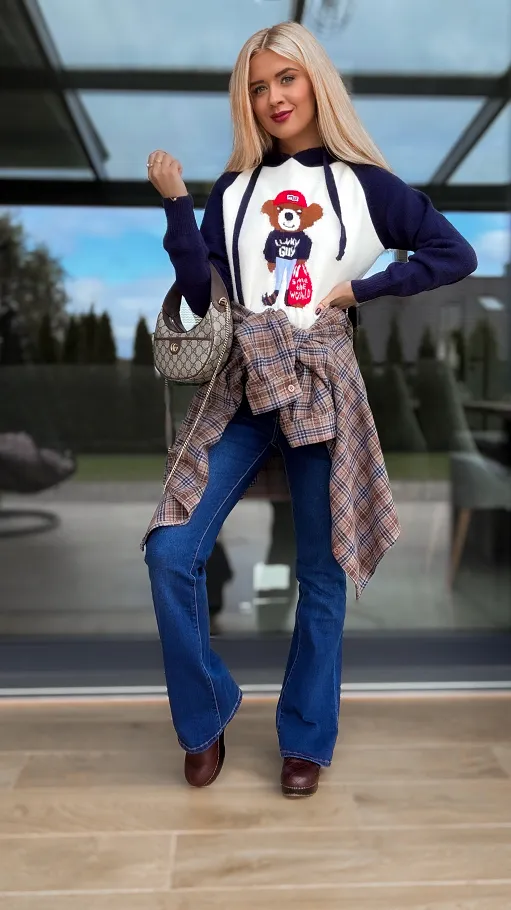 Miękka luźna koszula flanelowa w modna kratkę - R166