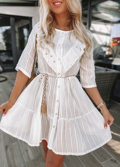 Sukienka WHITE premium PEREŁKI - K151