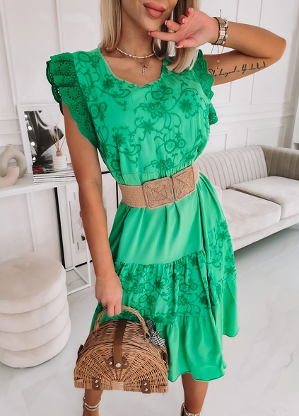 Sukienka haftowana SUMMER green - K389B