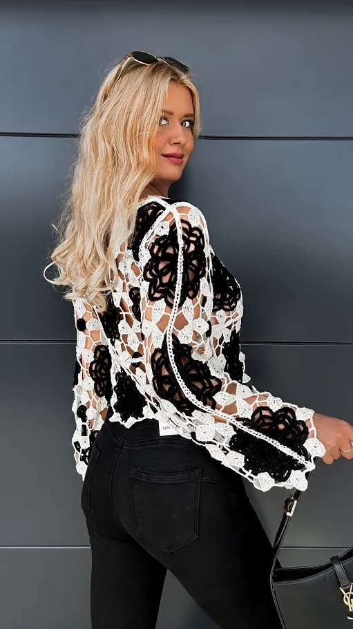 Ażurowa bluzka szydełkowa ONE SIZE - P932