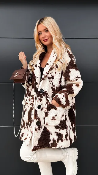 Płaszcz miś COW w luźnym rozmiarze oversize - R106