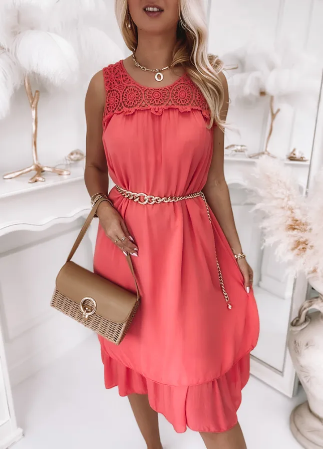 Sukienka CRIP koral - H733