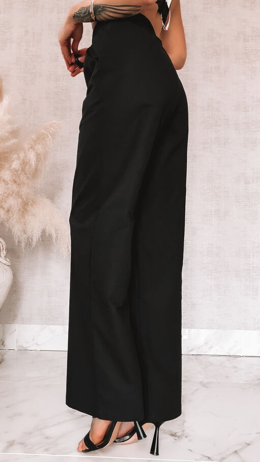 Elegancki CZARNY komplet marynarka + spodnie BAWEŁNA - M851B