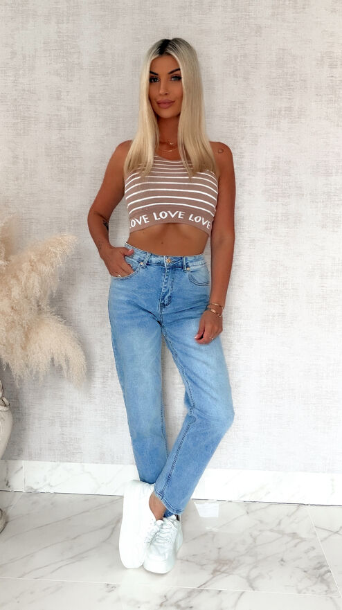 Klasyczne elastyczne spodnie jeansy w letnim kolorze BLUE JEANS - S043