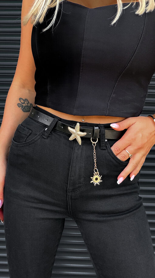 Ekstra elastyczne spodnie jeansowe rurki PUSH UP efekt -5 kg BLACK JEANS - S327