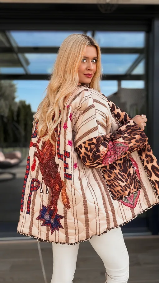 Lekka pikowana kurtka przejściowa HORSE - R138A