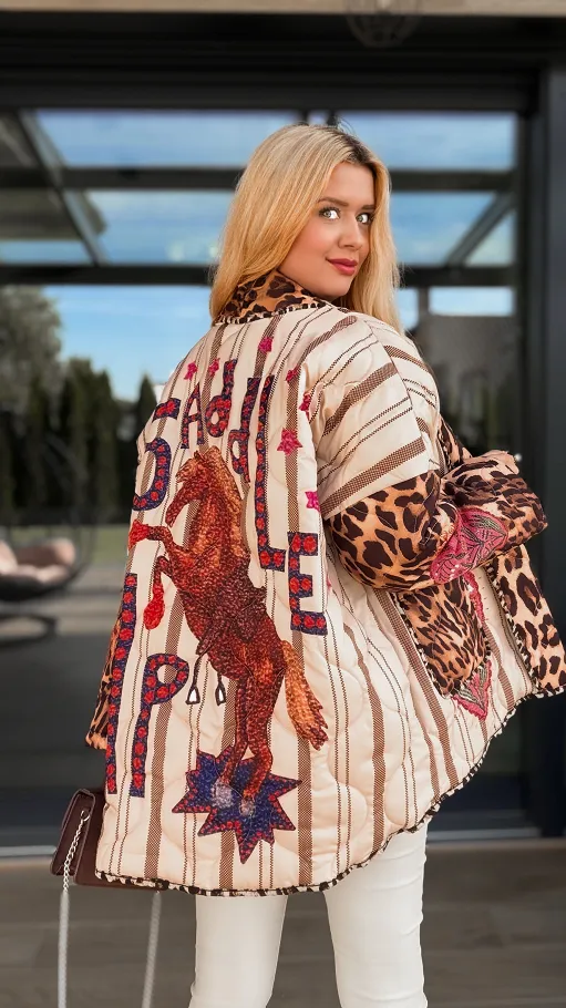 Lekka pikowana kurtka przejściowa HORSE - R138A