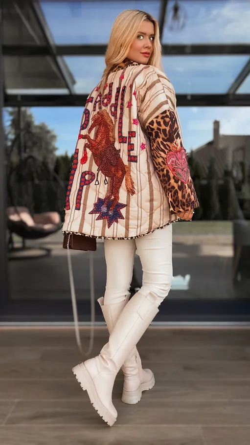 Lekka pikowana kurtka przejściowa HORSE - R138A