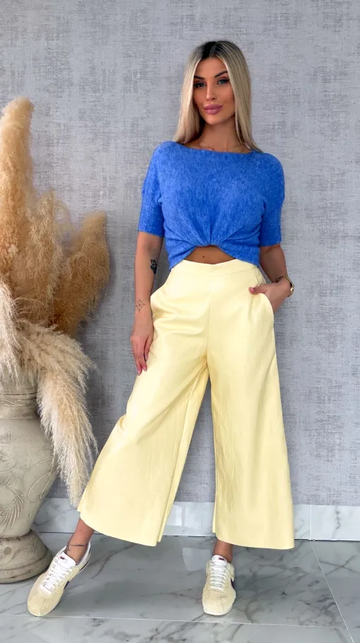 Idealny wiosenny sweter z krótkim rękawem NIEBIESKI - R660