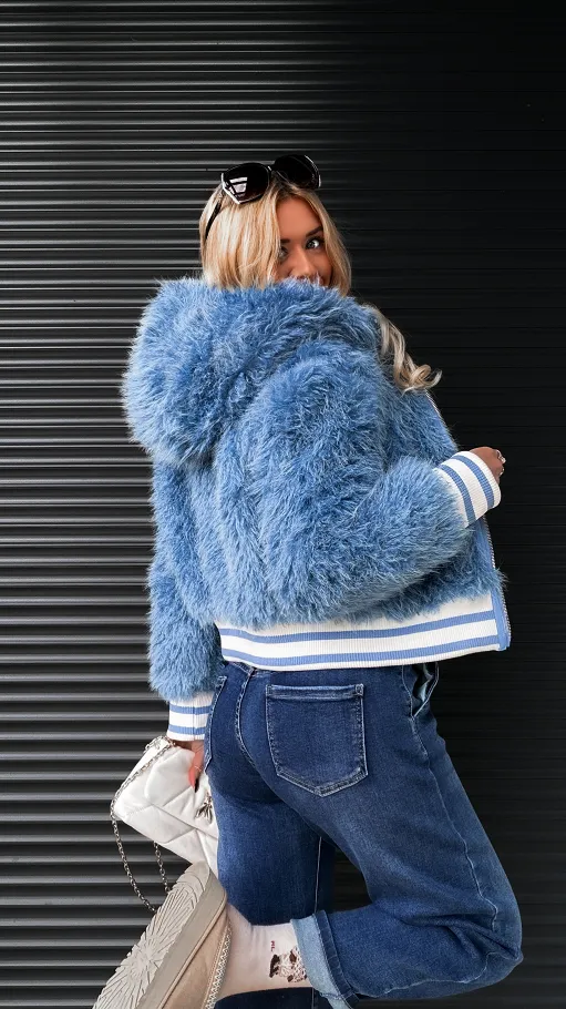 Elastyczne spodnie jeansowe BALLOON FIT z gumą w pasie BLUE JEANS - R230