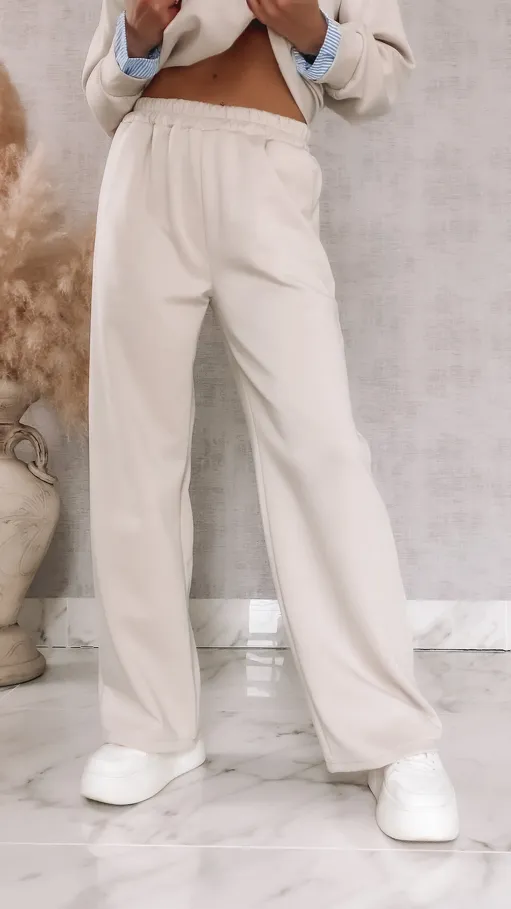 Oryginalny komplet dresowy z wstawkami z koszuli w paski ONE SIZE - R956