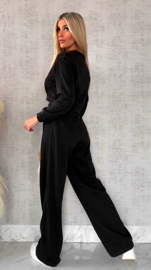 Wiosenny bawełniany komplet DRES czarny - R498