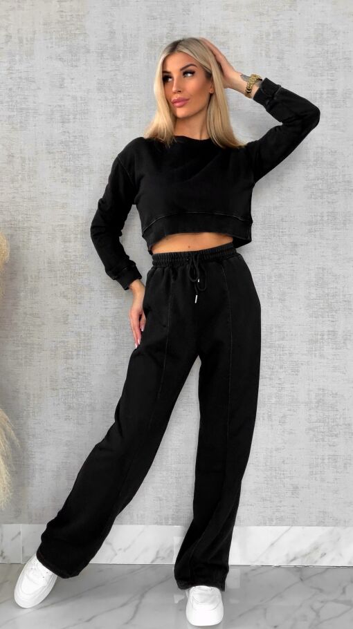 Wiosenny bawełniany komplet DRES czarny - R498