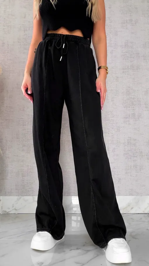 Wiosenny bawełniany komplet DRES czarny - R498