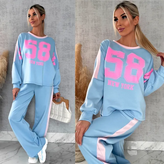 Niebieski komplet dresowy NEW YORK one size - R669B