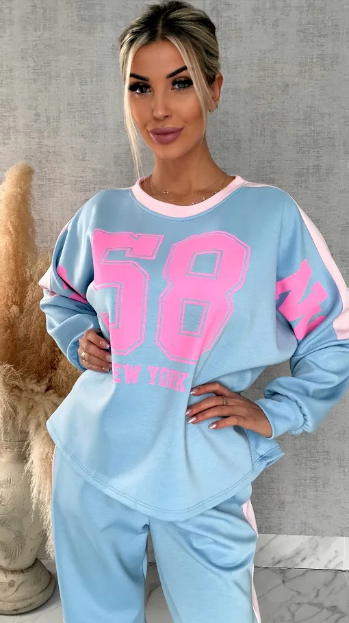 Niebieski komplet dresowy NEW YORK one size - R669B