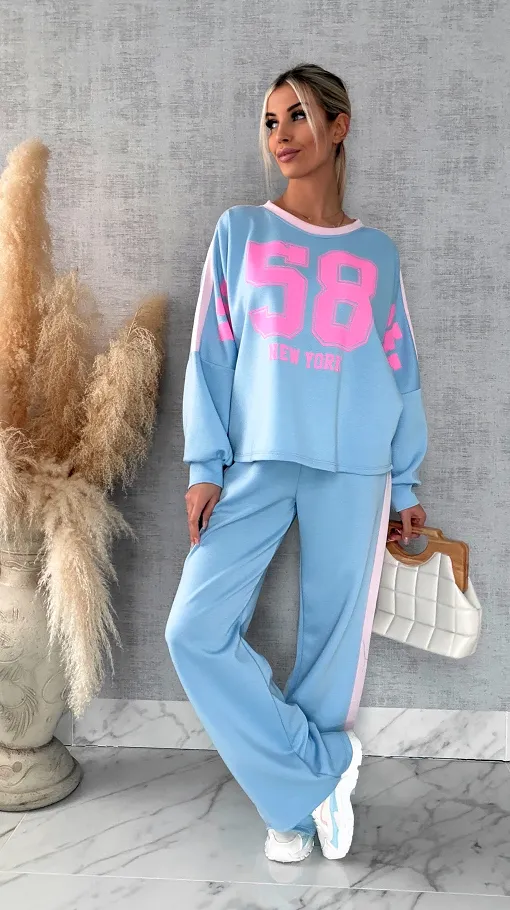 Niebieski komplet dresowy NEW YORK one size - R669B