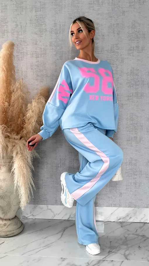 Niebieski komplet dresowy NEW YORK one size - R669B